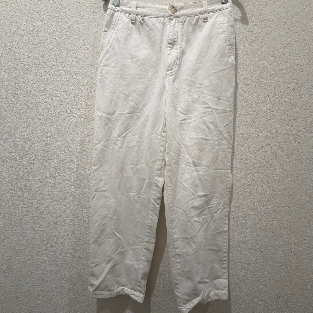 Sunday Best Aritzia White Cotton Twill Straight Leg Utility Pants Womens Size 6